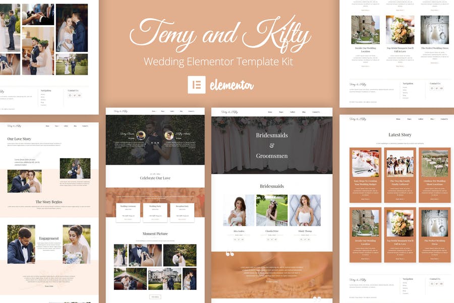 Kit de plantillas de boda de Temy and Kitty