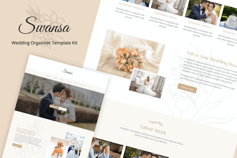 Swansa - Kit de plantillas Elementor para bodas