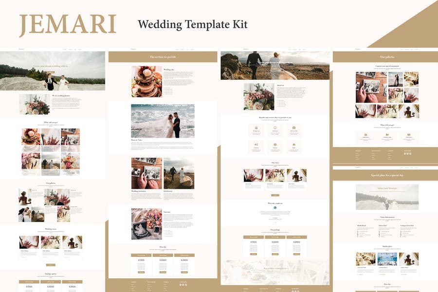 Jemari - Kit de plantillas Elementor para bodas