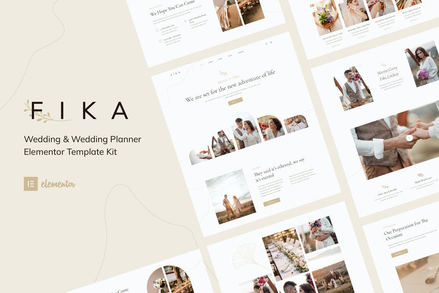 Fika - Template Kit Elementor para planificadores de bodas y bodas