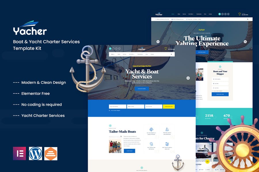 Yachter - Template Kit para servicios de alquiler de barcos y yates