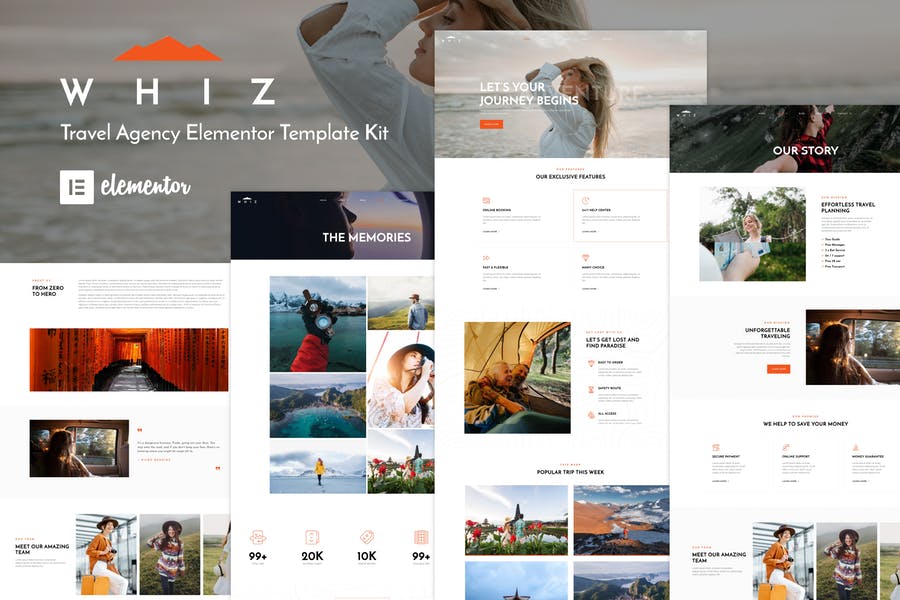Whiz - Kit de plantillas Elementor para agencias de viajes