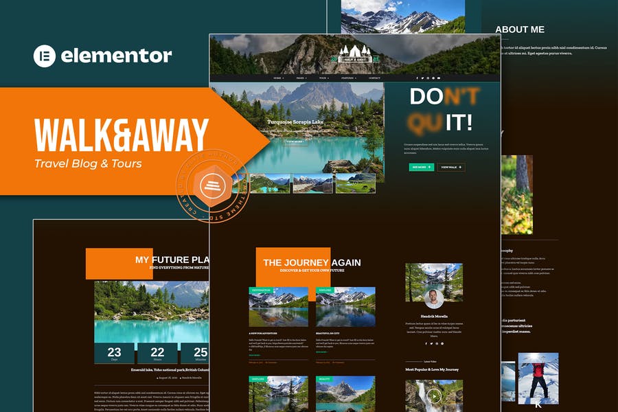 Walk&Away - Template Kit Elementor para blog de viajes y recorridos