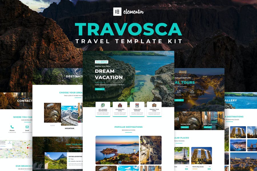 Travosca - Kit de plantillas Travel Elementor