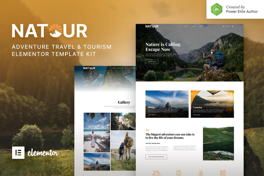 Natour - Template Kit Elementor para viajes y turismo de aventura