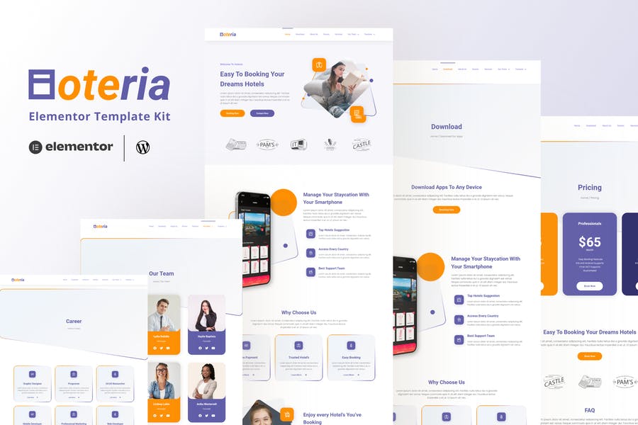 Hotelia – Template Kit de Elementor de Servicio Hotelero