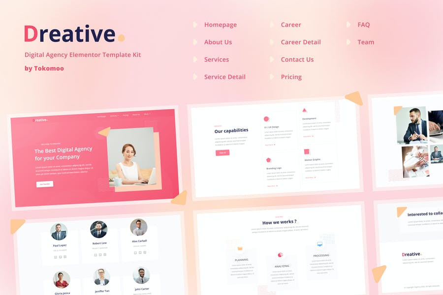 Creative | Kit de plantillas Elementor para agencias digitales