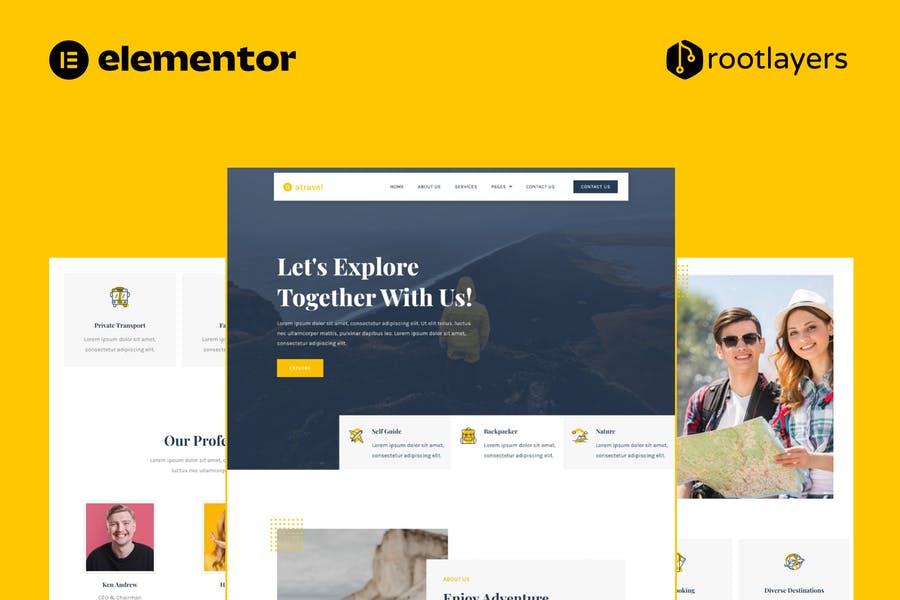 travel - Template Kit de sitio completo Elementor Pro para Agencia de viajes