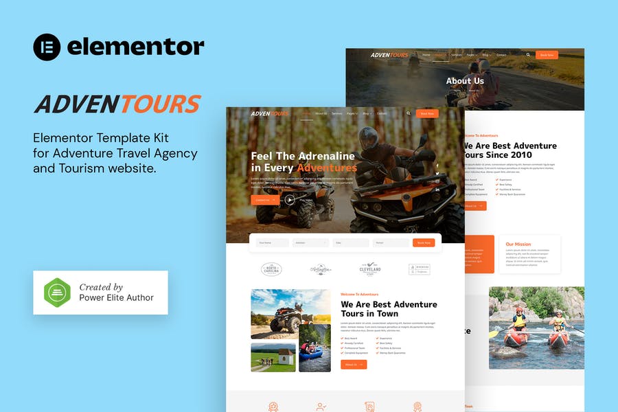 Adventours - Template Kit de Elementor para Agencia de viajes de aventura
