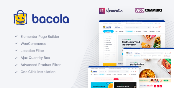 Bacola - Tema para tienda de comestibles y comercio electrónico de alimentos