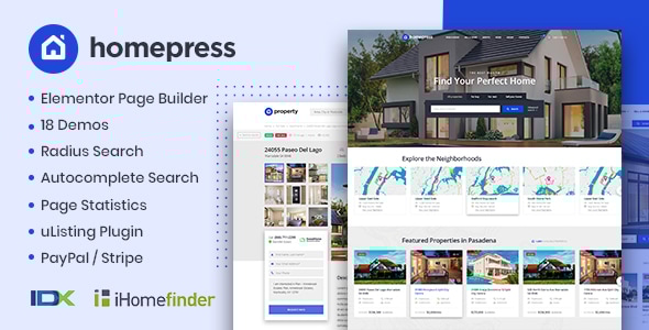 HomePress - Tema de WordPress para bienes raíces
