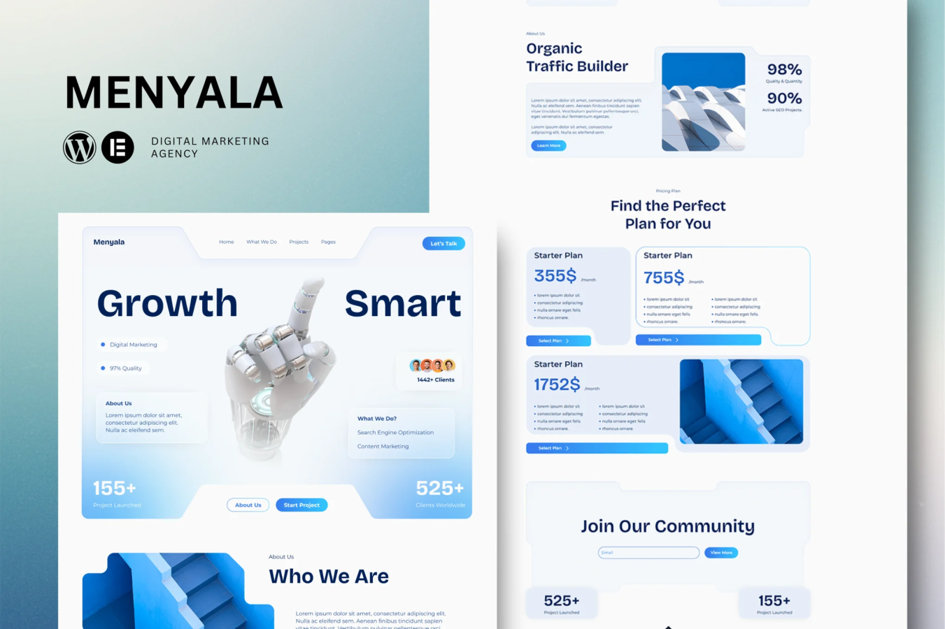 Menyala - Kit de plantillas Elementor para Agencia de Marketing Digital