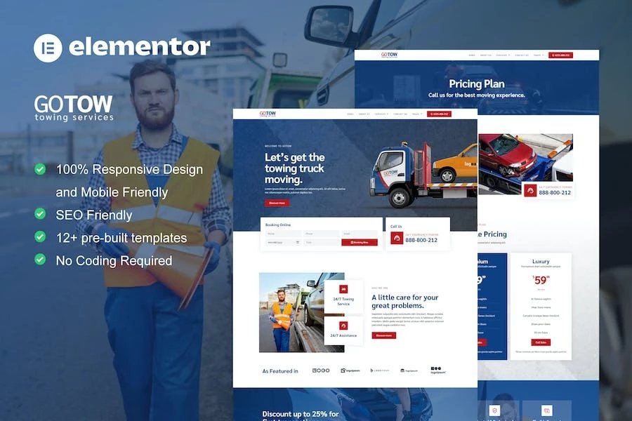 Gotow - Template Kit Elementor para servicios de remolque