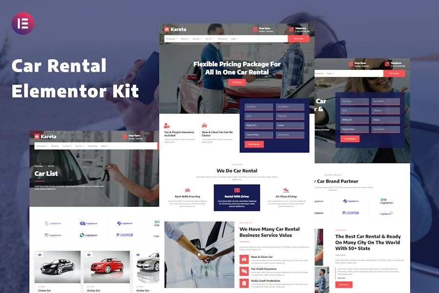 Kareta - Template Kit Elementor para servicios de alquiler de coches