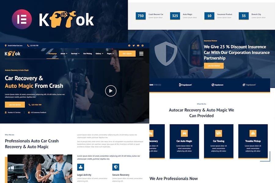 Ketok - Template Kit Elementor Pro para detalles y reparación de automóviles