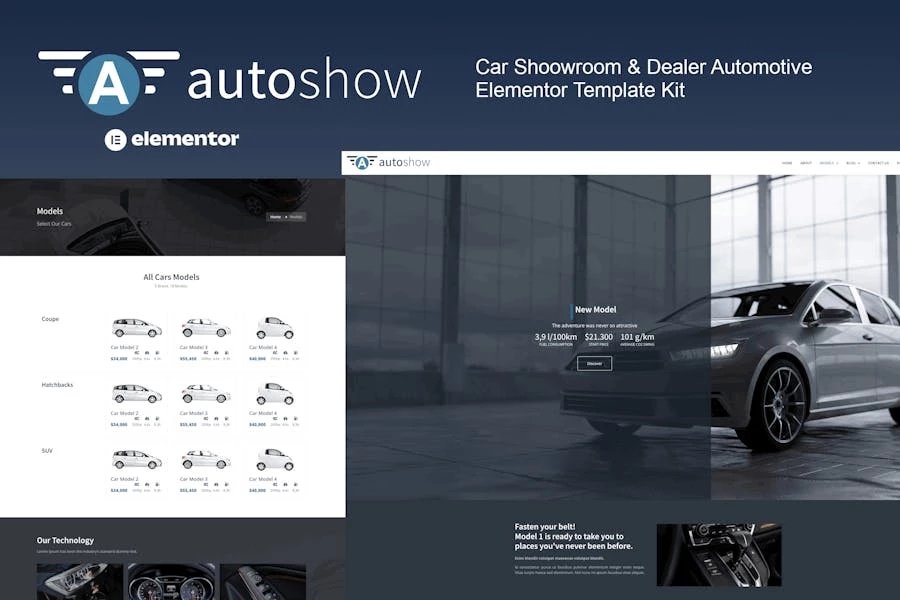 AutoShow - Template Kit Elementor para salas de exposición y concesionarios de automóviles
