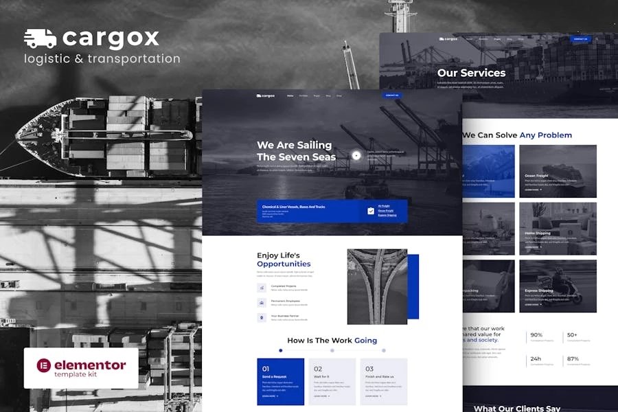 Cargox - Template Kit Elementor Pro de logística y transporte
