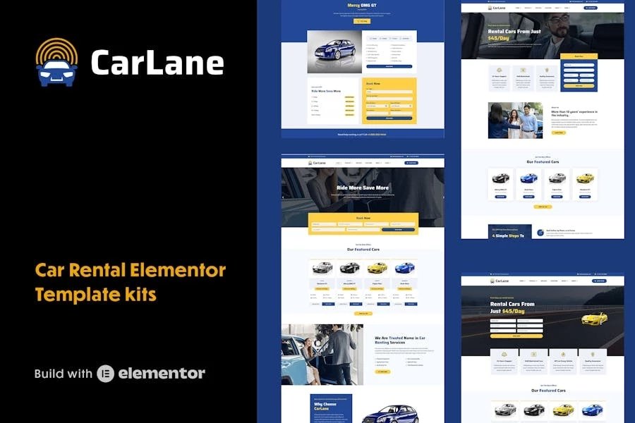 CarLane - Template Kit de Elementor para alquiler de coches