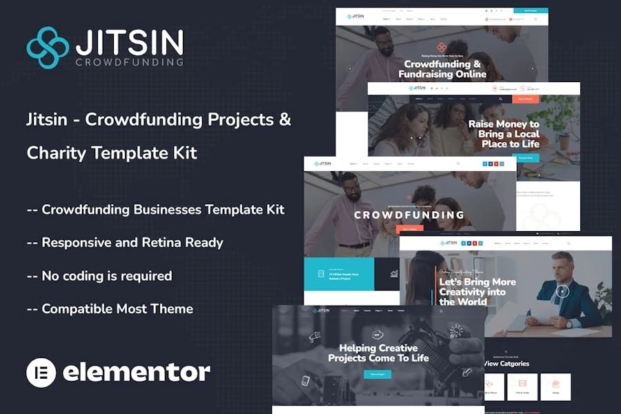 Jitsin - Template Kit para proyectos de crowdfunding y organizaciones benéficas