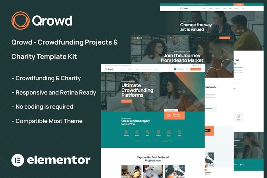 Qrowd - Kit de plantillas para proyectos de crowdfunding y obras benéficas