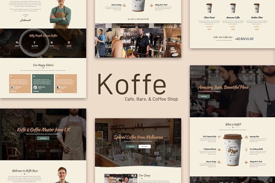 Koffe - Template Kit para cafeterías y cafeterías