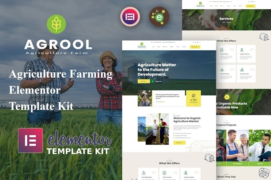 Agrool - Template Kit Elementor para agricultura y agricultura