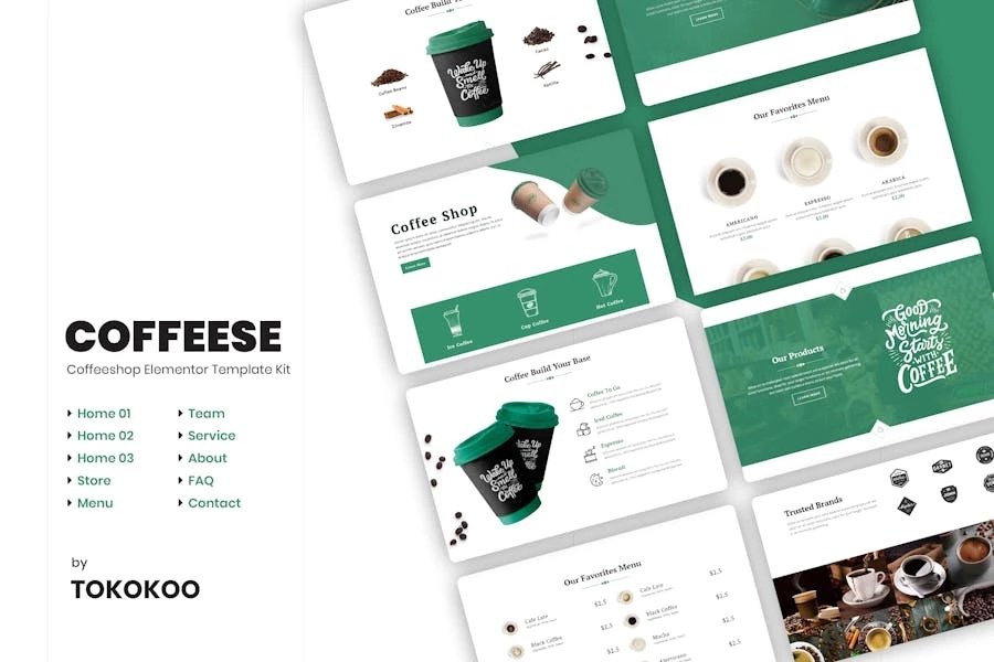 Coffesse Template Kit Elementor de cafetería y cafetería