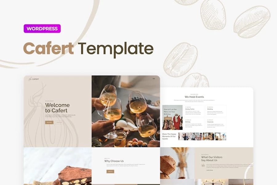 Cafert Template Kit Elementor para cafeterías y restaurantes
