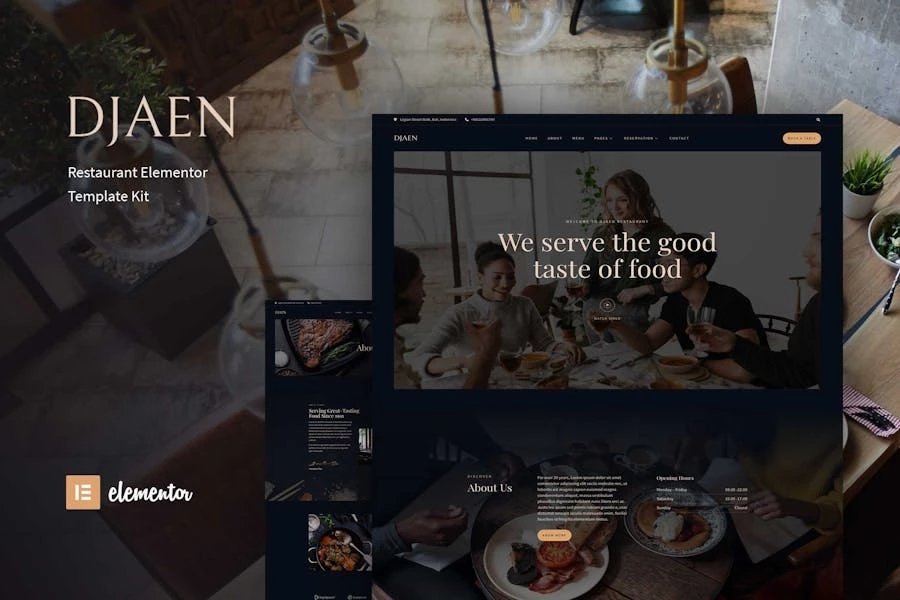 Djaen - Kit de plantillas Elementor para restaurantes