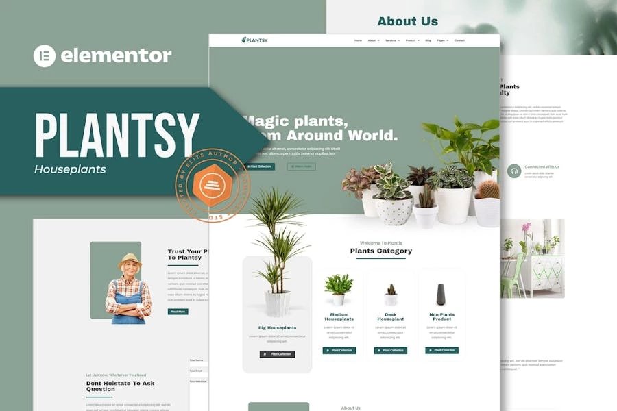 Plantsy - Template Kit Elementor de plantas de interior