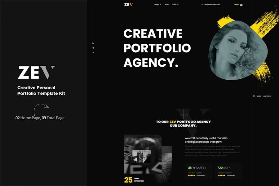 Zev - Template Kit creativas para Porfolio personal