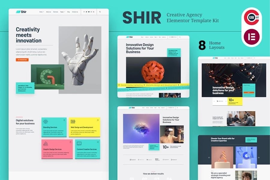 Shir - Template Kit Elementor para Agencia creativas y Porfolio