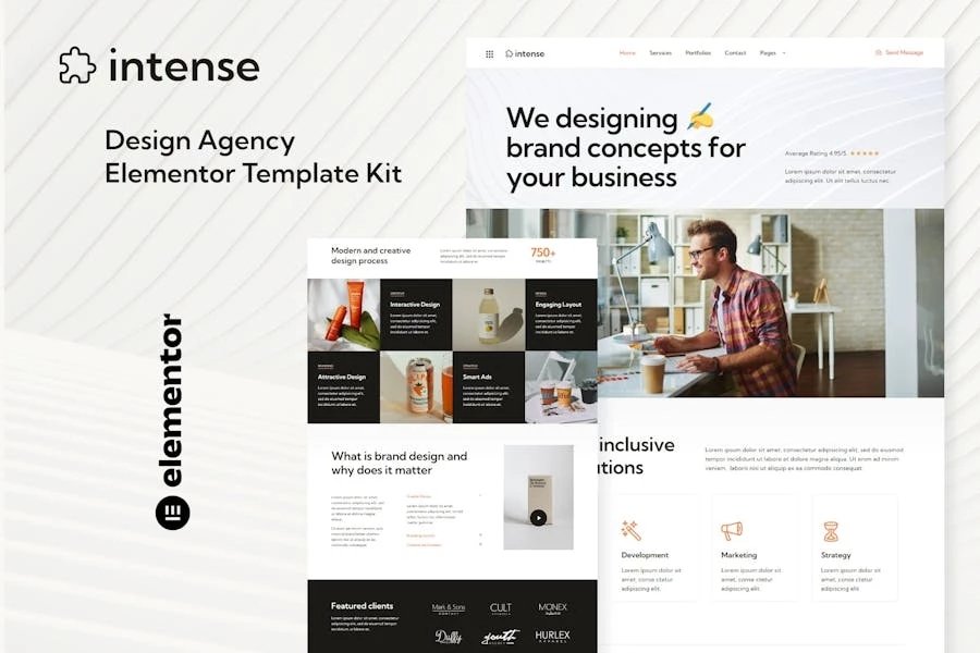 Intense - Template Kit Elementor de servicios de agencia digital creativa