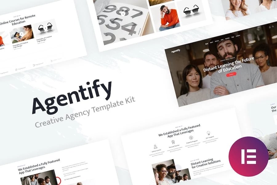 Agentify Portafolio personal para creativos Elementor Template Kit