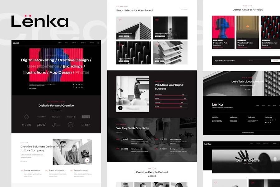 Lenka - Template Kit Elementor para Agencia digitales creativas