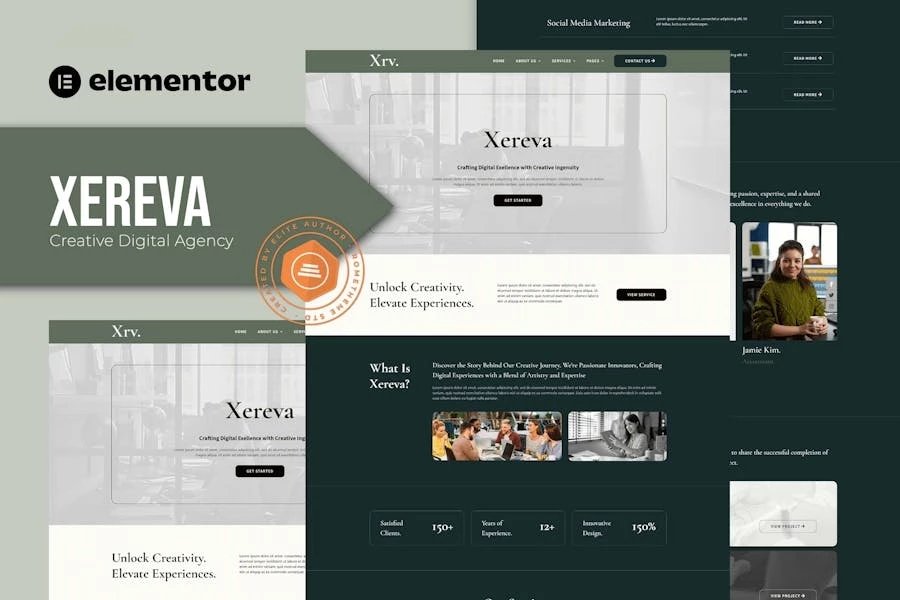 Xereva - Kit de plantillas Elementor para Agencia Digital Creativa