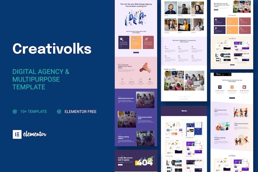 Creativolks - Template Kit Elementor para Agencia creativas y de negocios