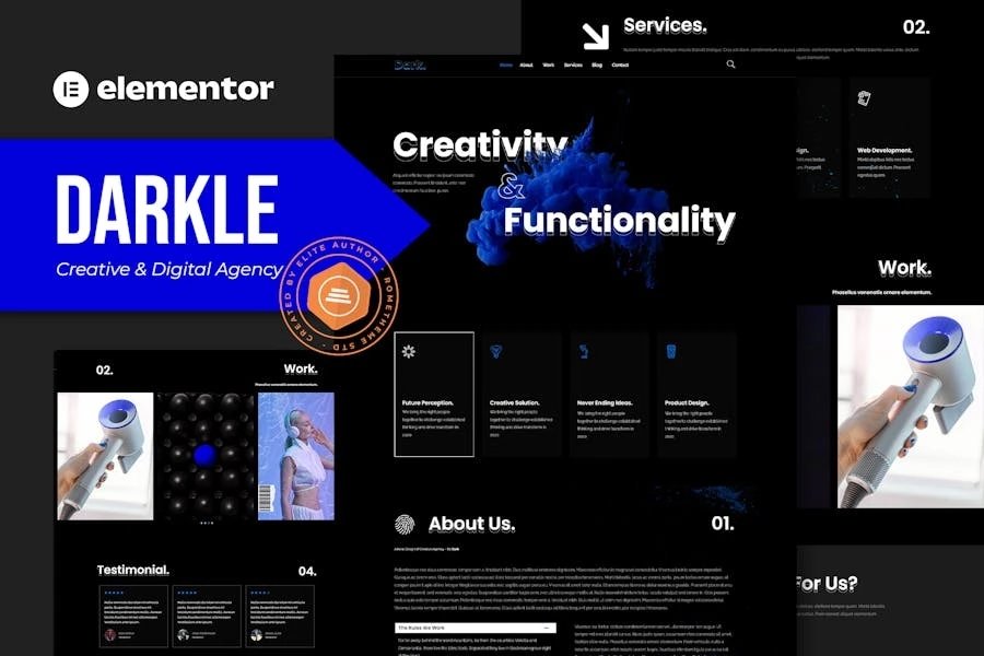 Darkle - Template Kit Elementor para agencia creativa y digital