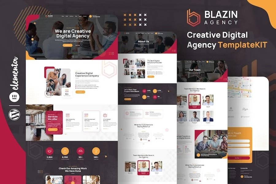 Blazin - Template Kit Elementor para Agencia digitales creativas