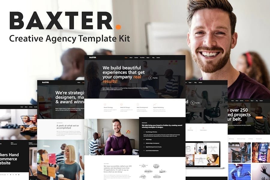 Baxter - Template Kit de Elementor de agencia creativa
