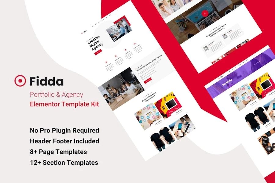 Fidda - Template Kit Elementor para Porfolio y agencia