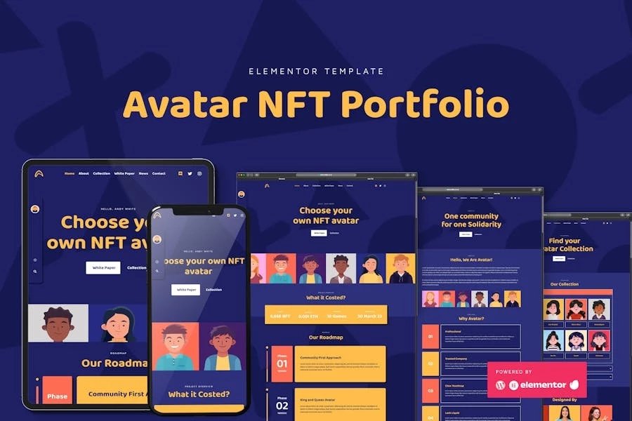 Avatar - Template Kit de NFT Porfolio Elementor