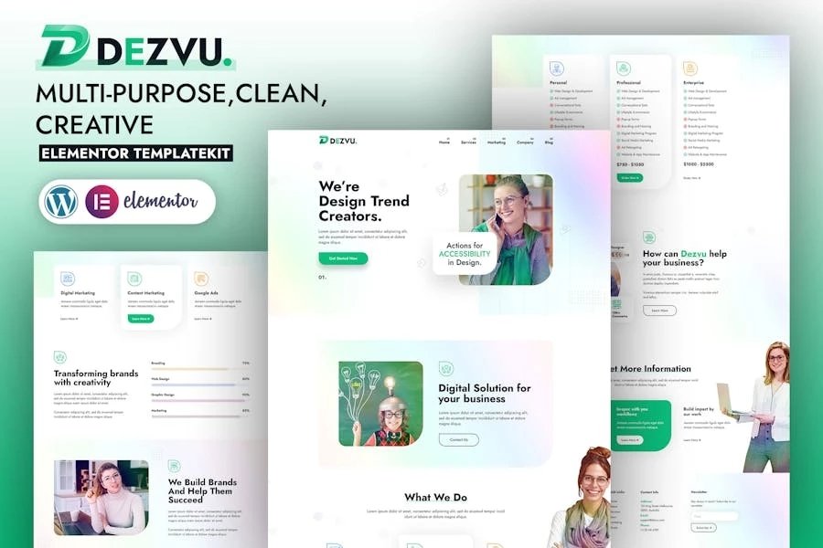 DezVu - Template Kit Elementor de agencia creativa