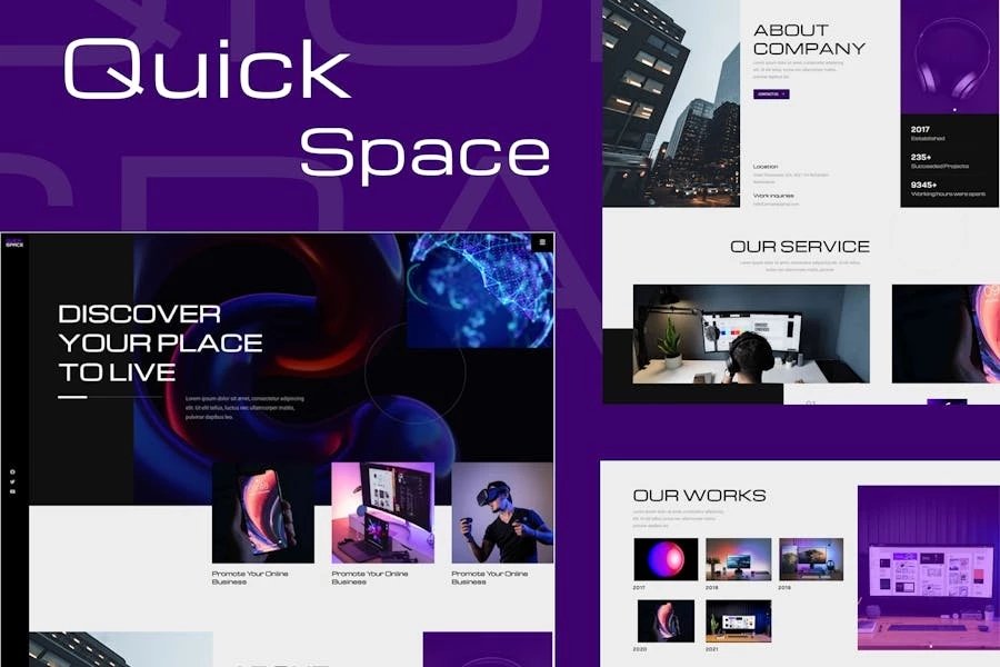 QuickSpace - Template Kit de Creative Business Elementor