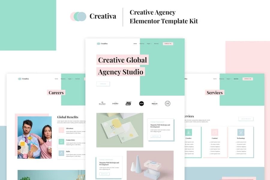 Creativa - Template Kit Elementor de agencia creativa