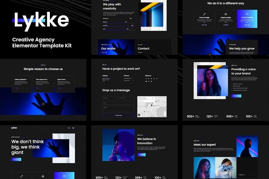 Lykke - Template Kit Elementor para Agencia creativas