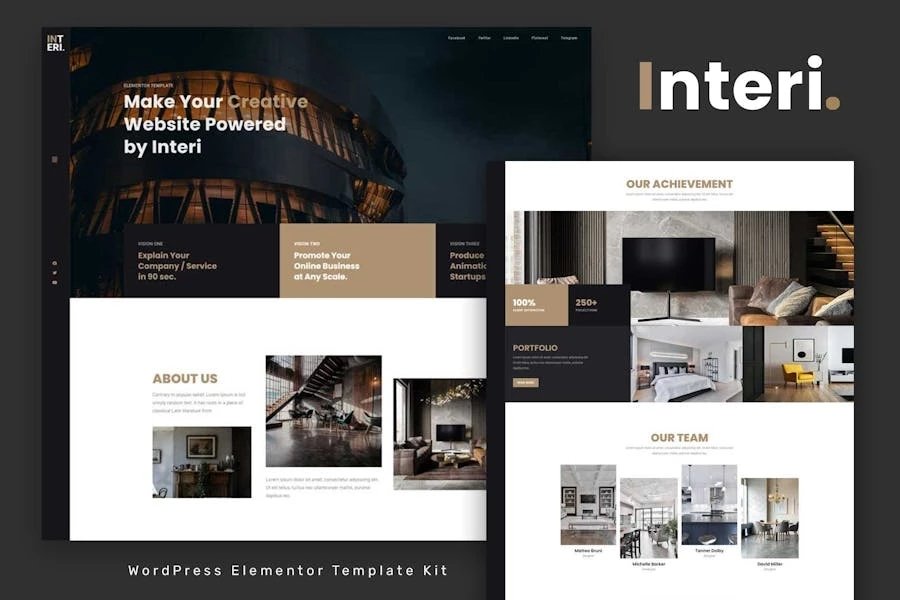 Interi - Template Kit de Creative Elementor