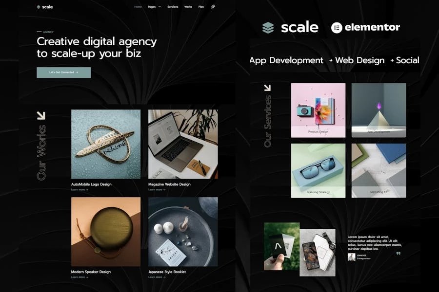 Scale - Template Kit Elementor para Agencia creativas