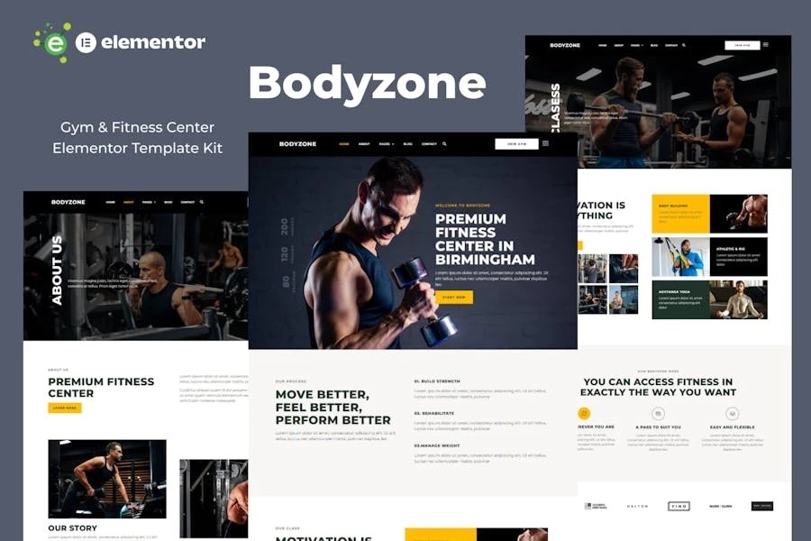 Bodyzone - Template Kit Elementor para gimnasio y centro de fitness