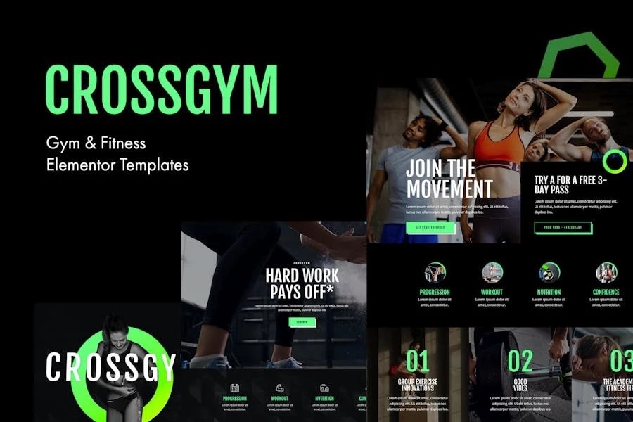 CrossGym - Template Kit Elementor de gimnasio y fitness